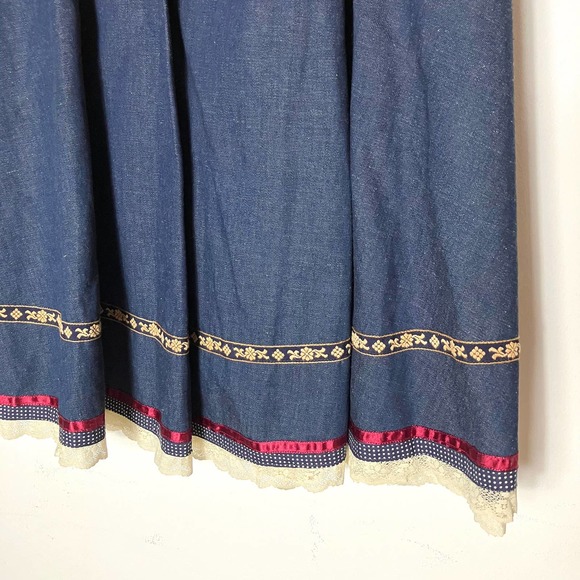 Vintage 70s Gunne Sax Corset Midi Skirt XS/S - Picture 4 of 8